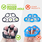 (4 Pack) Hand Grip Strengthener Trainer Kit Forearm Therapy Workout Grip Grip Ring, Finger Exerciser, Hand Exerciser & Stress Re