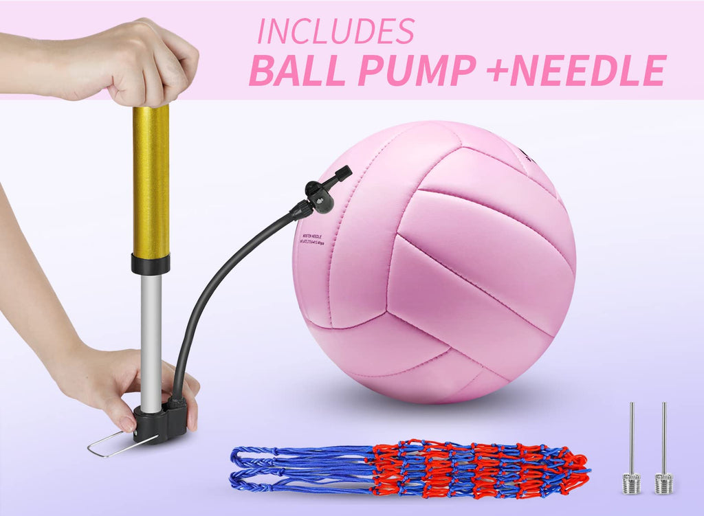 Adekale Pink Volleyball Beach Volleyball Soft Indoor And Outdoor Play Official Size 5 Volleyball Beach Backyard Sports Training