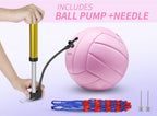Adekale Pink Volleyball Beach Volleyball Soft Indoor And Outdoor Play Official Size 5 Volleyball Beach Backyard Sports Training