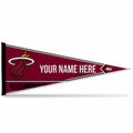 Rico Industries Nba Basketball Miami Heat Personalized - Custom 12'' X 30'' Soft Felt Pennant - Ez To Hang