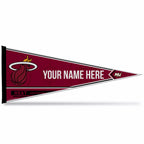 Rico Industries Nba Basketball Miami Heat Personalized - Custom 12'' X 30'' Soft Felt Pennant - Ez To Hang