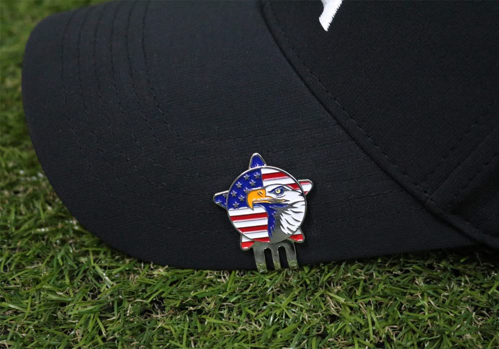 Pinmei Flower Golf Ball Marker With Golf Hat Clip For Your Friend (Red Flag)