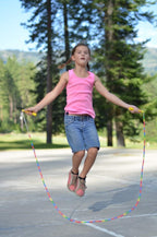 Beaded Kids Exercise Jump Rope - Segmented Skipping Rope For Kids - Durable Shatterproof Outdoor Beads - Light Weight And Tangle