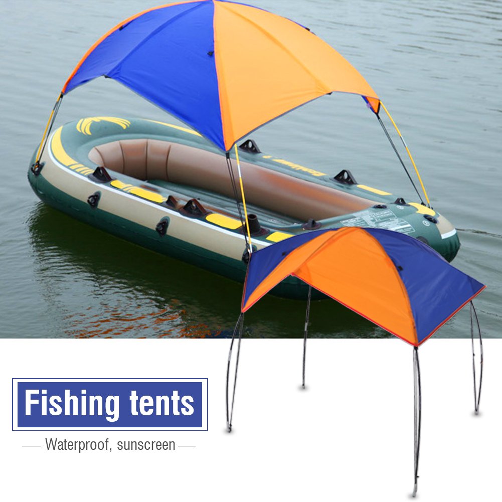 Fishing Sun Shade, 2-4 Persons Boat Sun Shelter Sailboat Awning Cover Fishing Canopy Tent Sun Shade (4 Persons(Suitable Replacem