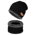 SD SHADOW DOMAIN Beanie Hat Scarf Set Winter Warm Knit Hat Thick Skull Cap for Men and Women (01 Black, Beanie Hat)