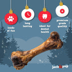 Jackpup Pork Femur Bones For Dogs Long Lasting  Gourmet Beef Dog Bones For Aggressive Chewers (4 Pack)