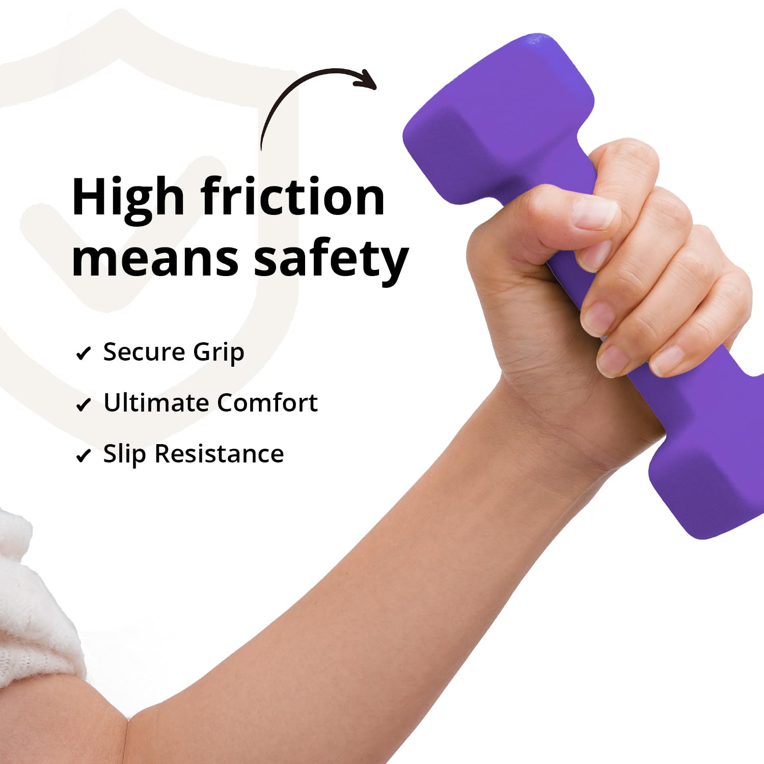 Set Of 2 Neoprene Dumbbell Hand Weights, Anti-Slip, Anti-Roll, Purple (Neoprene Dumbbells)