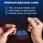 Teceum Micro Paracord - Maroon - 1.18 Mm X 125 Ft - Micro Utility Cord - Thin Braided Paracord Rope Nylon Polyester - Wind Chime