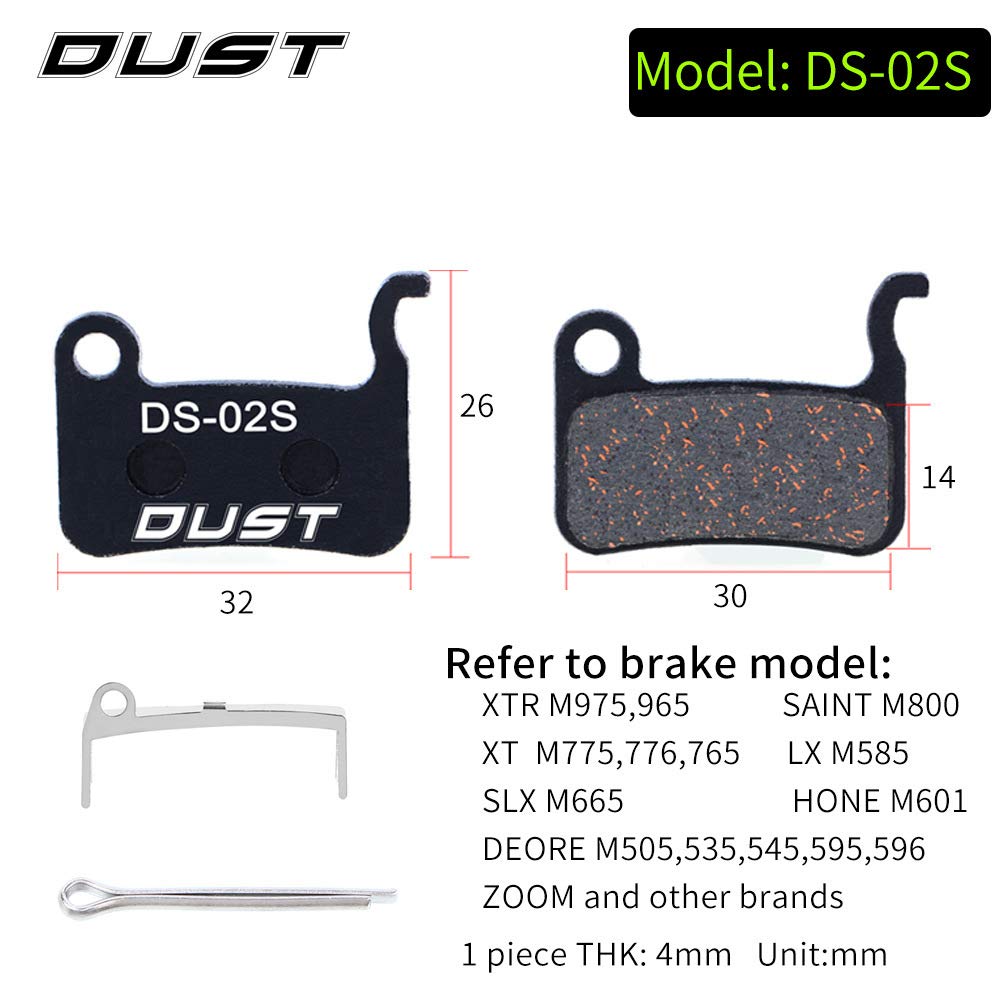 Cycearth 4 Pairs Bike Bicycle Disc Brake Pads For Shimano Xtr M965 M966 M975, Saint M800, Xt M765 M775 M776, Slx M665, Lx M585 T