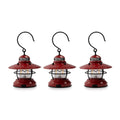 Barebones Edison Mini Lantern - 3 Packs Red, Vintage LED Camping Lantern with Adjustable Brightness - Compact Weatherproof Outdo