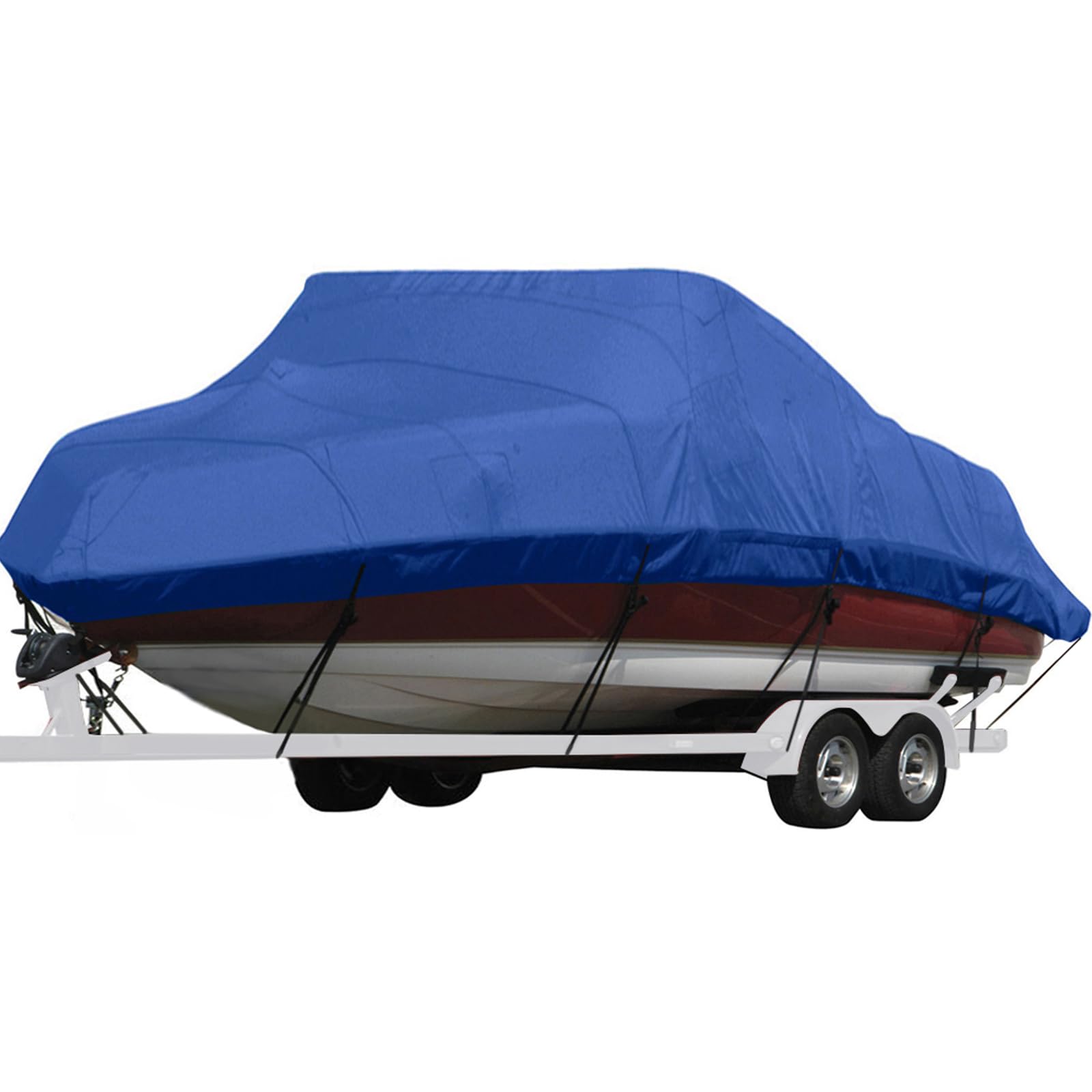 Seamander Waterproof Boat Cover, Solution-Dyed Yarn Marine Grade Cover Fits 19' to 20' ft Bass, V-Hull, Tri-Hull, Fish & Ski, Ru