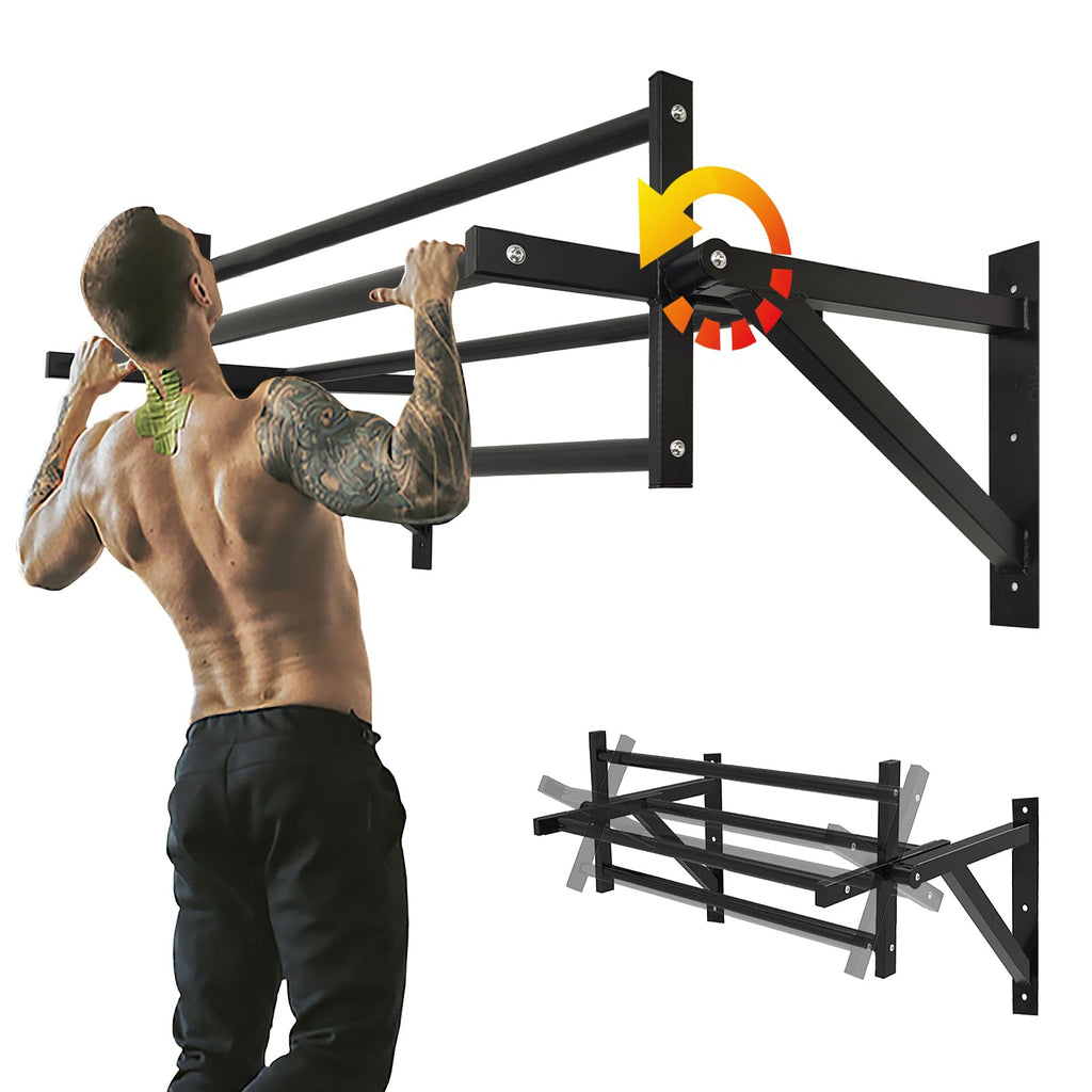 Besthls Wall Mounted Advanced Pull Up Bar, Heavy Duty Wall Mount Pull-Up Chin Up Bar Multifunctional Home Gym Workout Indoor Exe