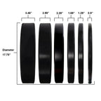 Signature Fitness 2'' Olympic Bumper Plate Weight Plates With Steel Hub, 15Lb Pair, Black