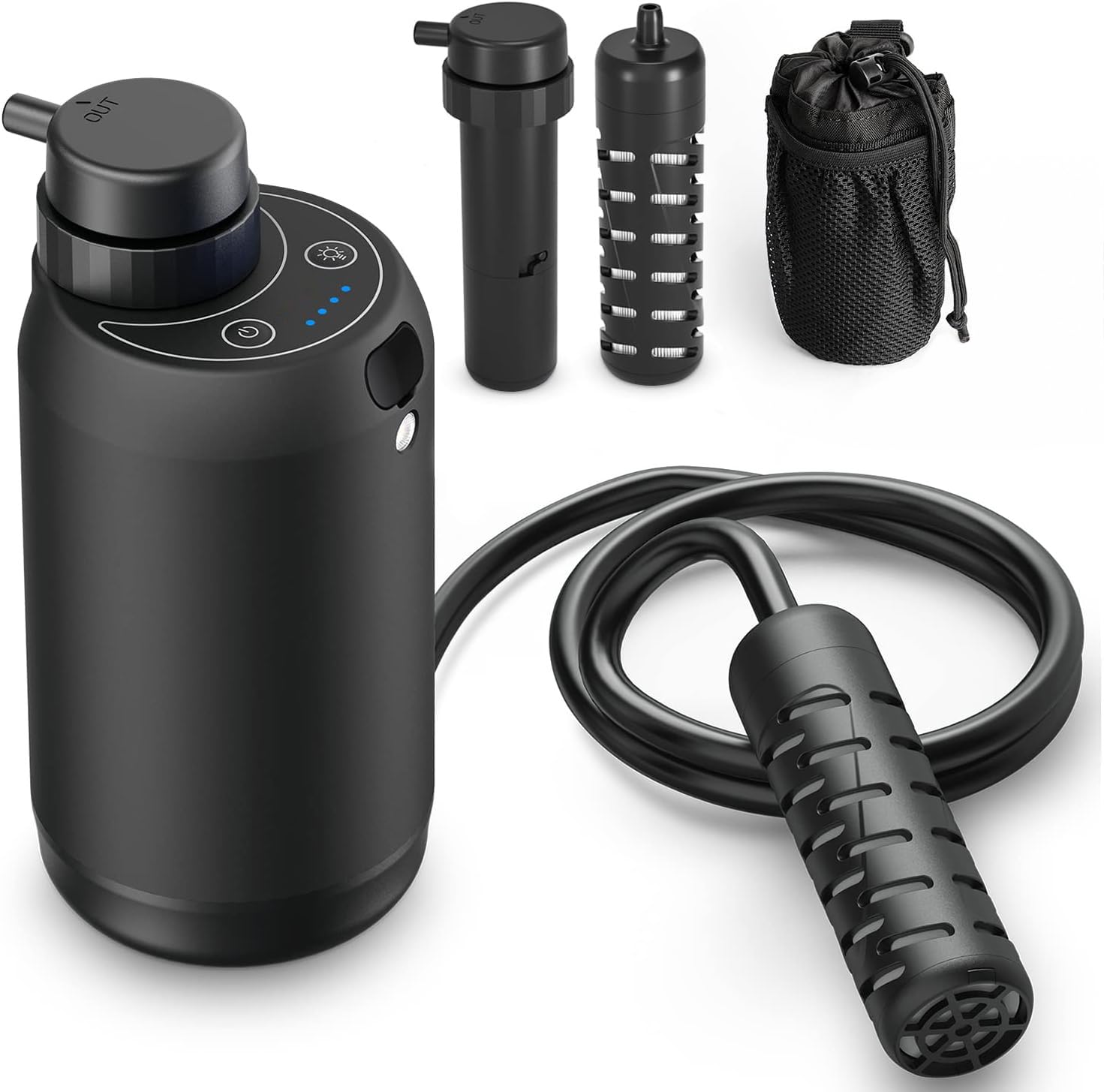 Portable Camping Water Purifier Dual 0.01 Micron Water Filtration System For Outdoor Backpacking, Hiking, Emergency - Dual Filte