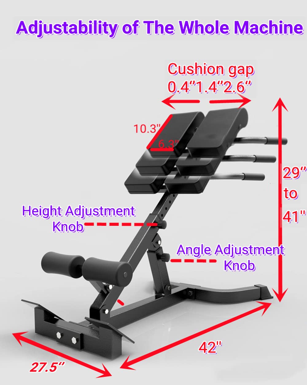 Commax Hyperextension Roman Chair Back Extension Bench Foldable Workout Bench Machine For Home Gym Adjustable Waist Abdominal Ba