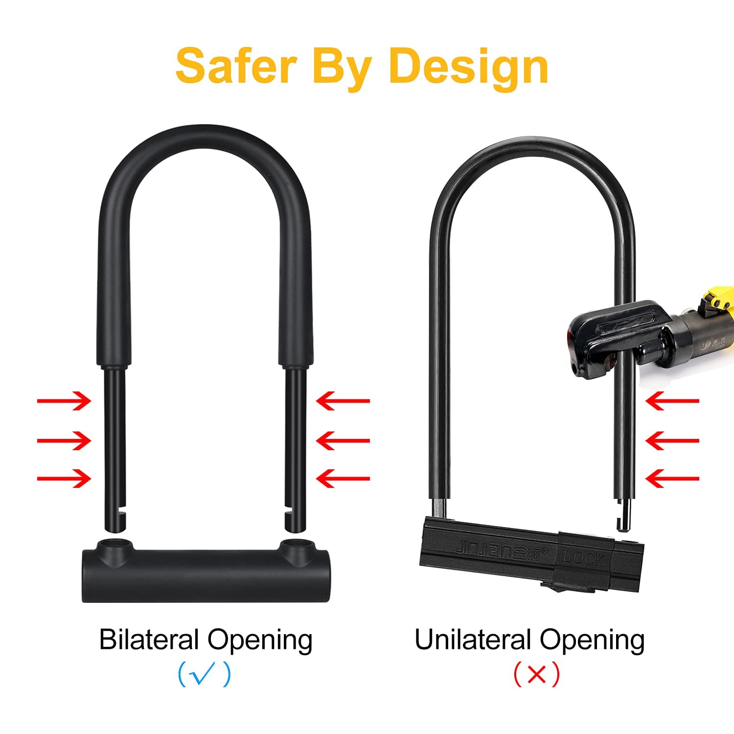 Dinoka Large Bike U Lock Combination With Keys,16Mm U Lock For Bicycle With 4Ft Flex Bike Cable And Mounting Bracket,U Bolt Bike