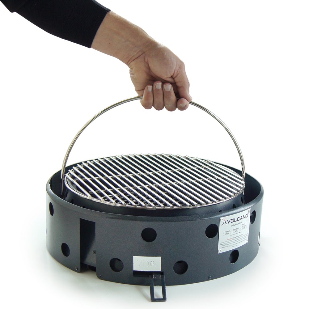 Volcano Grills 3-Fuel Portable Camping Stove/Fire Pit, Charcoal, Collapses Down To 5 Inches; For Convenient Portability And Stor