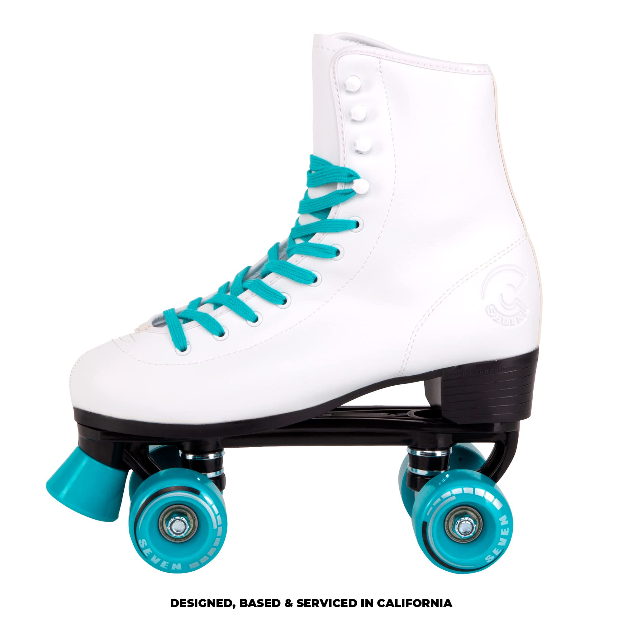C Seven C7Skates Quad Roller Skates | Retro Design (Teal, Women'S 5 / Youth 4)
