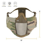 Onetigris 6'' Foldable Half Face Mesh Mask With Ear Protection, Tactical Lower Face Protective Mask (Camo Color)