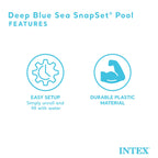 Intex Deep Sea Blue 8 Feet X 18 Inch Snapset Instant Round Plastic Above Ground Swimming Kiddie Pool For Ages 3 Years And Up, Bl