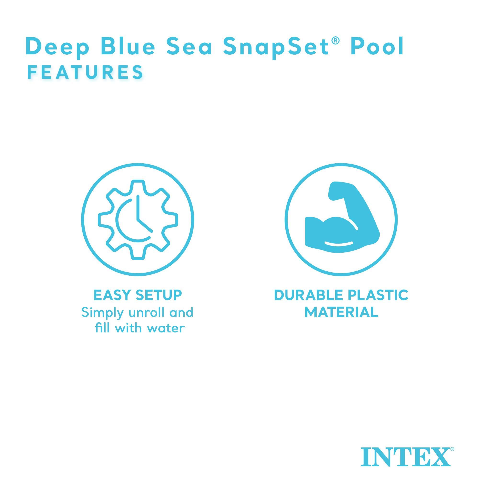 Intex Deep Sea Blue 8 Feet X 18 Inch Snapset Instant Round Plastic Above Ground Swimming Kiddie Pool For Ages 3 Years And Up, Bl