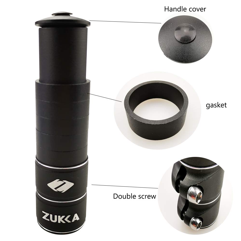 Zukka Bike Fork Stem Extender Bicycle Handlebar Stem Riser Adjustable Bike Stem Riser Aluminium Alloy Head Up Adapter 1-1/8 Inch