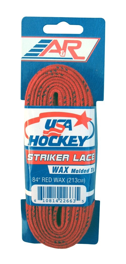 A&R Sports Usa Waxed Hockey Laces, 84-Inch, Red