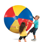 Novelty Place Giant Inflatable Beach Ball, 55Inches Rainbow Color Thick Large Beach Ball Toy For Kids & Adults Summer Beach Part