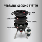 Coleman 4-In-1 Portable Propane Gas Camping Stove, Black