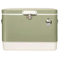 FSE Retro Metal Cooler, 80 Can/54 Qt. Capacity, Hard-Sided, Two Tone, Holds Up to 80 Beverage Cans, Metal Construction with Plas