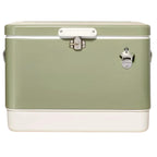 FSE Retro Metal Cooler, 80 Can/54 Qt. Capacity, Hard-Sided, Two Tone, Holds Up to 80 Beverage Cans, Metal Construction with Plas