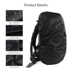 Lama 2Pcs Waterproof Rain Cover For Backpack, Reflective Rainproof Protector For Anti-Dust And Anti-Theft S 18L-25L Black