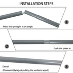 Sutekus Steel Rod Tent Pole Replacement Accessorie 2Pc/Set Adjustable Bars(Gray)