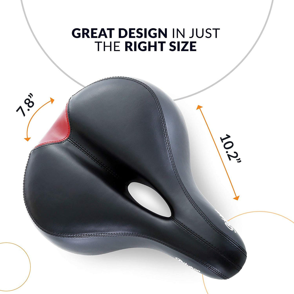 Bikeroo Bike Seat Cushion For Women - Universal Memory Foam Bicycle Seat For Mountain, Road, Exercise Bike - Comfortable Padded