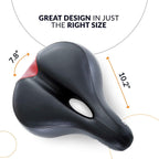 Bikeroo Bike Seat Cushion For Women - Universal Memory Foam Bicycle Seat For Mountain, Road, Exercise Bike - Comfortable Padded