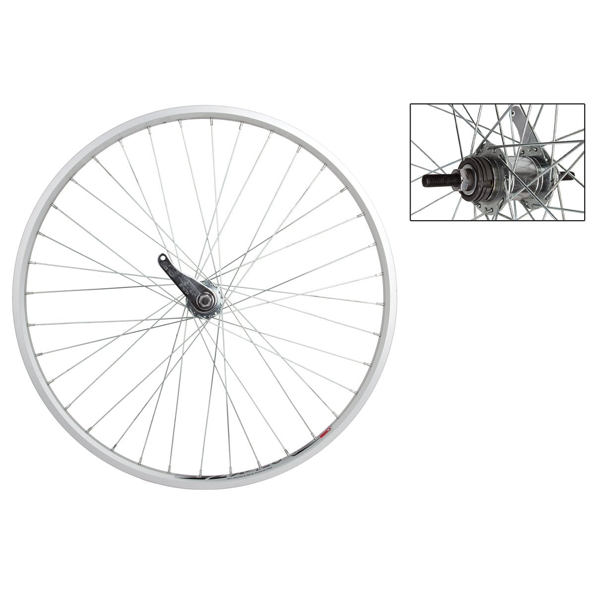 Weinmann Zac20 Touring Rear Wheel - 26'' X 1-3/8, Kt Coaster Hub 14Mm, 36H, Silver