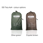 Dd Hammocks - Dd Tarp 4X4 - Coyote Brown (13Ft X 13Ft) - 100% Waterproof Lightweight & Multifunctional Rainfly Square Tarp Tent