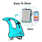 Rrtizan Snorkel Vest, Adults Portable Inflatable Swim Vest Jackets For Snorkeling Swimming Diving Safety(Blue)