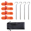 Azarxis Outdoors Tent Stakes Pegs With Reflective Guy Lines Ropes 13Ft Per Piece With Aluminum Cord Adjuster Tensioner For Campi