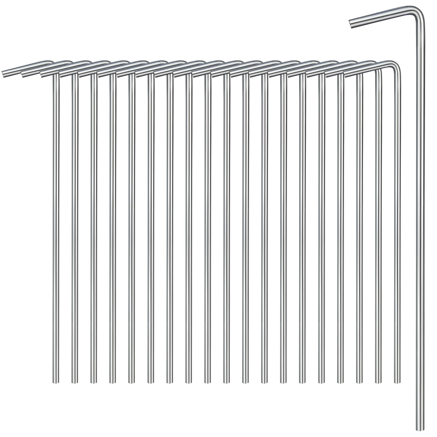 40 Pack Tent Pegs, 7 Metal Tent Stakes Pegs With Hook, Tent Garden Stakes For Camping, Canopy, Outdoor Decoration