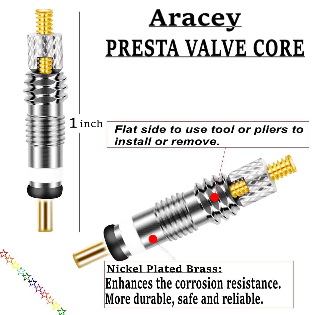 Aracey 36Pcs Valve Core Remover Tool Kit Bike And Car Valve Core Repair Tool With No-Leak Replacement Presta Valve Core And Schr