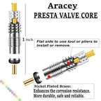20 Pieces Presta Valve Core 4 Pieces Alloy Presta Valve Caps With Alloy Valve Core Remover Tool For Tubeless Road Mtb Bike, Stan