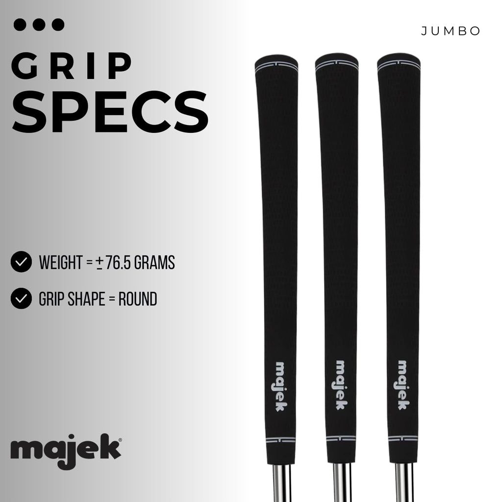 3 Mens Majek Jumbo Size Tour Pro Velvet Golf Grips