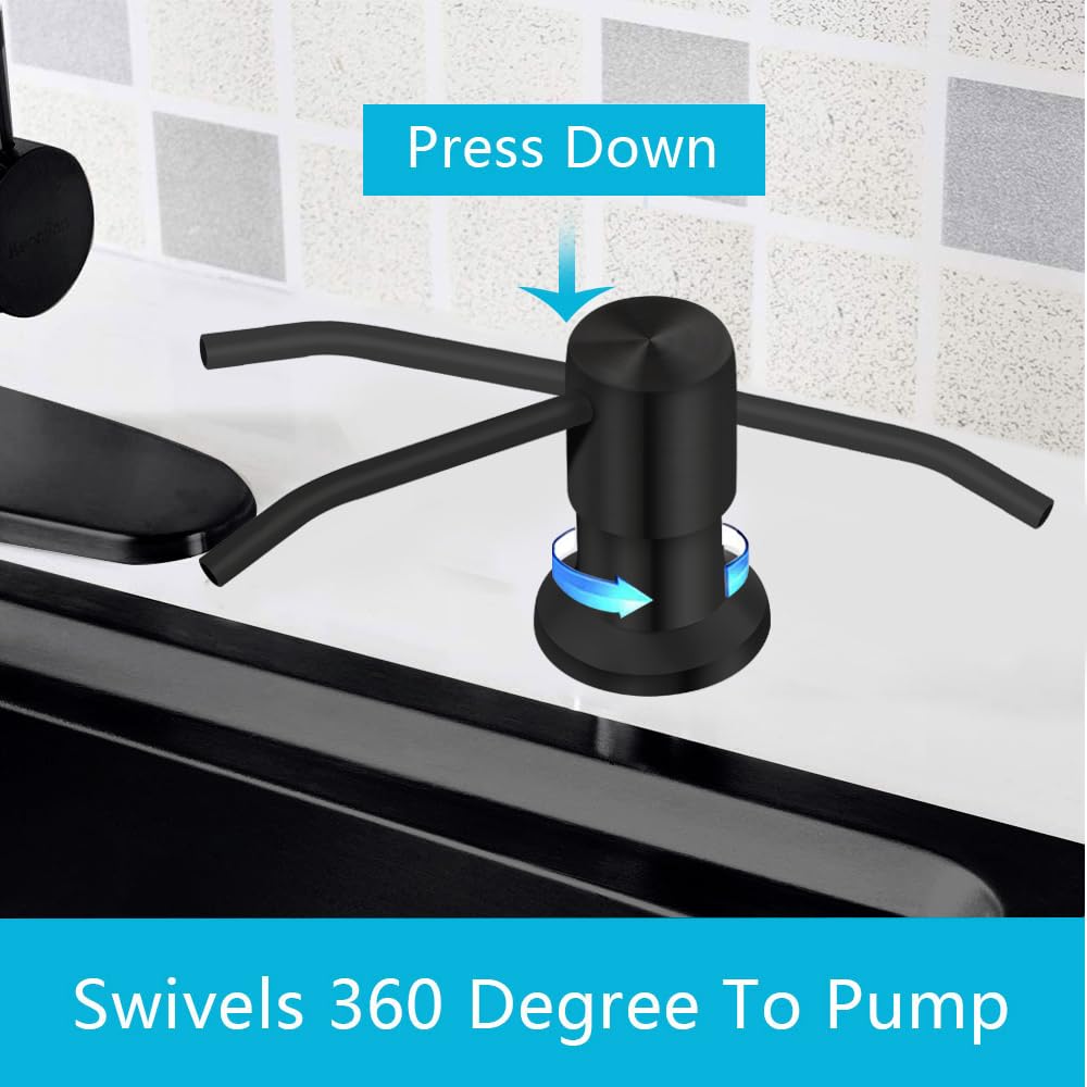 Soap Dispenser For Kitchen Sink, Countertop Soap Dispenser Pump, 47 Silicone Extension Tube Connect To The Soap Bottle Directly,