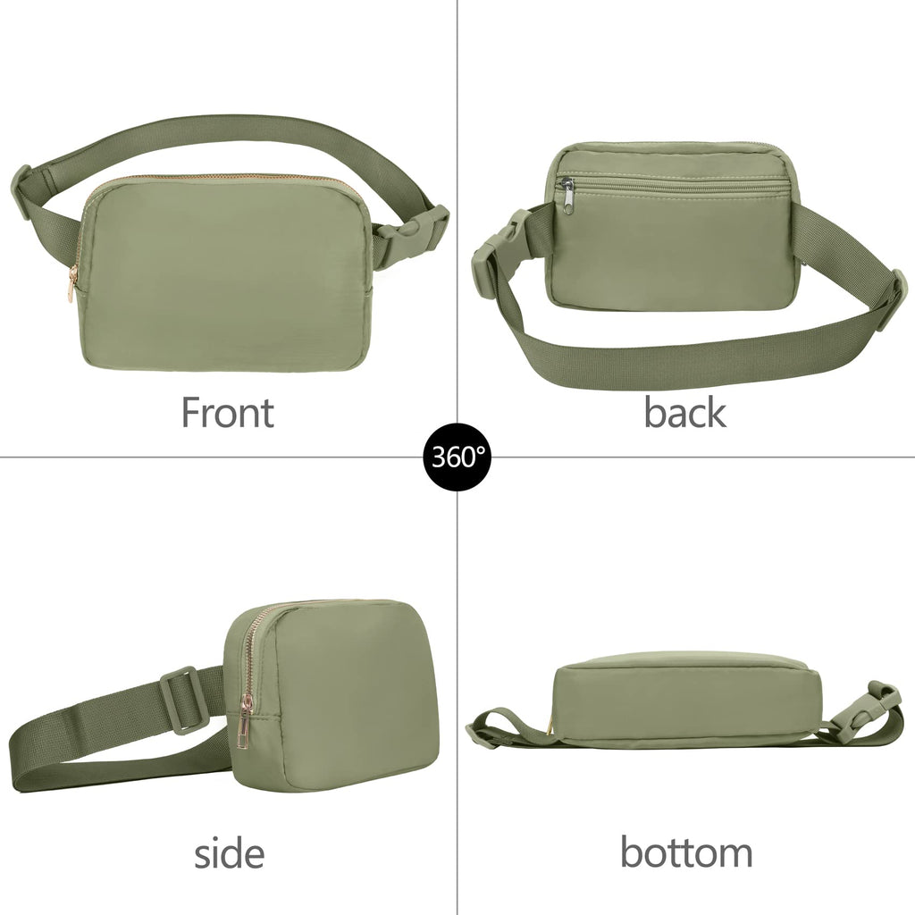 Vorolo Fanny Pack Christmas Gift For Women And Men Crossbody Bag Belt Bag Bum Bag With Adjustable Strap For Sports Khaki Green
