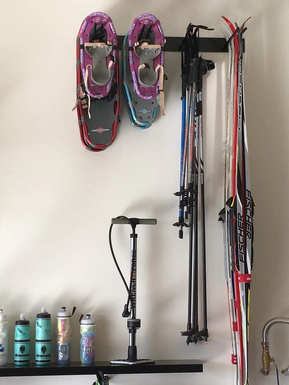 Storeyourboard Ski Wall Storage Rack, Holds 8 Pairs, Steel Home And Garage Skis Mount