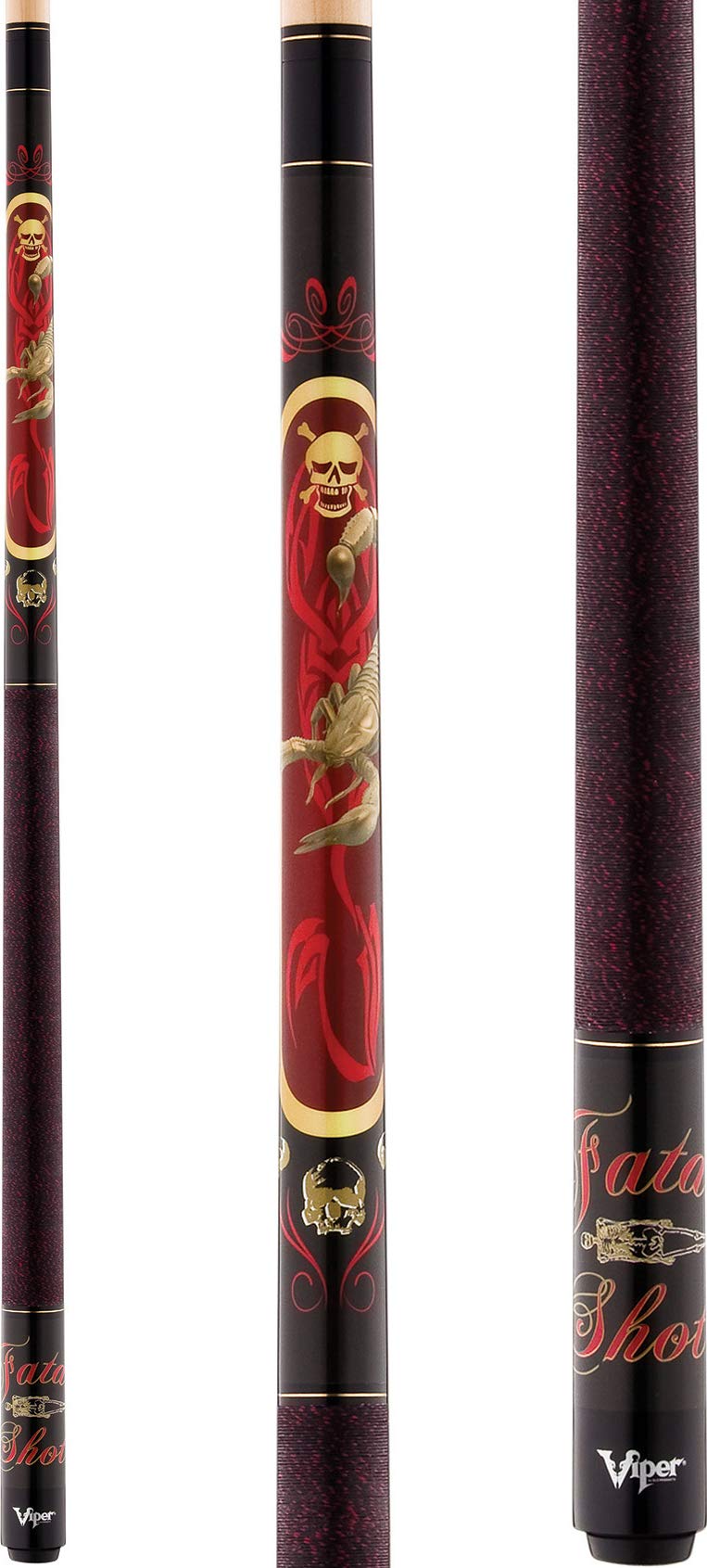 Viper By Gld Products Underground 58'' 2-Piece Billiard/Pool Cue, Fatal Shot, 21 Ounce,Red,50-0652-21