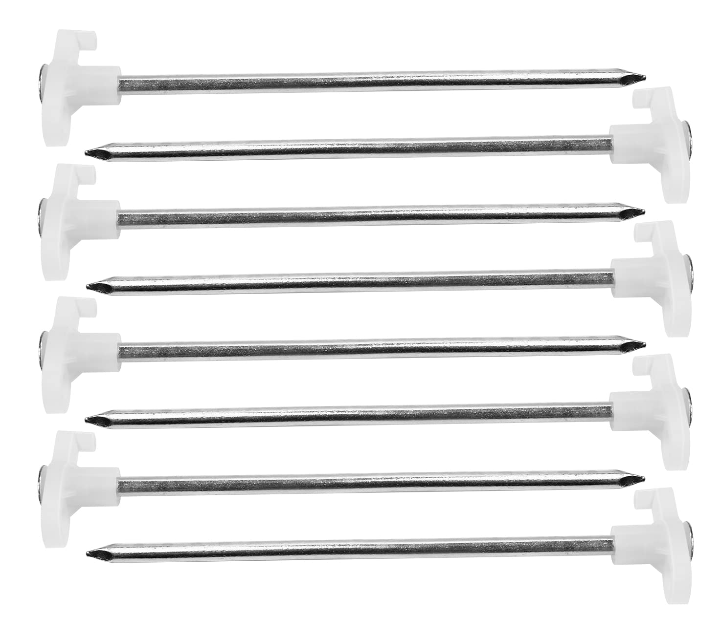 Tent Stakes, Galvanized Steel Pop Up Tent Stakes Pegs With Fluorescent Stopper For Pitching Camping Tents Canopy (White)