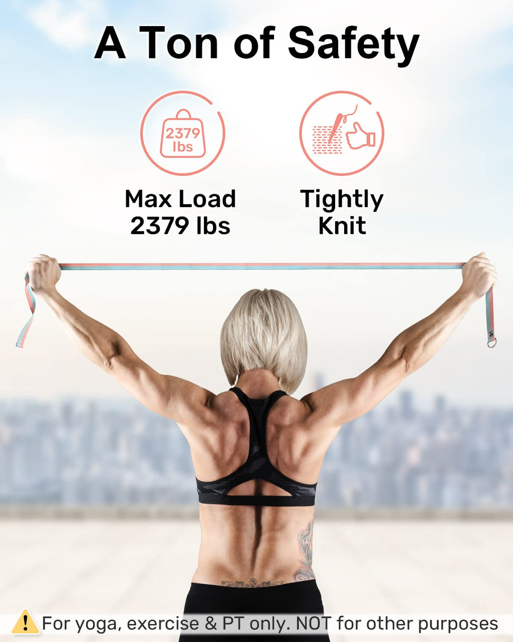 Tumaz Yoga Strap/Stretch Bands [15+ Colors, 6/8/8 Feet Options] With Extra Safe Adjustable D-Ring Buckle, Durable And Comfy Deli