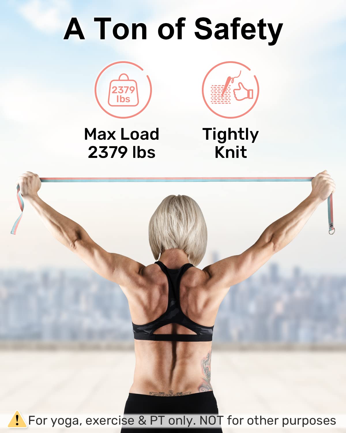 Tumaz Yoga Strap/Stretch Bands [15+ Colors, 6/8/8 Feet Options] With Extra Safe Adjustable D-Ring Buckle, Durable And Comfy Deli